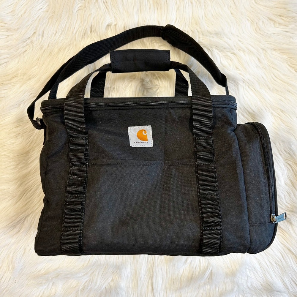 Carhartt Insulated 36 Can Cooler Duffel Bag Black Heavy Duty Work Large Like New